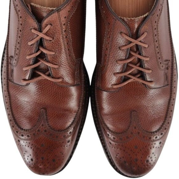 Vintage Florsheim Royal Imperial Brown Leather Longwing Derby Mens 9 Dress Shoes - Picture 2 of 13